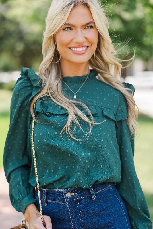 Step into style with our women’s clothing collection Romantic History Emerald Green Ruffled Blouse Step into style with our women’s clothing collection Romantic History Emerald Green Ruffled Blouse