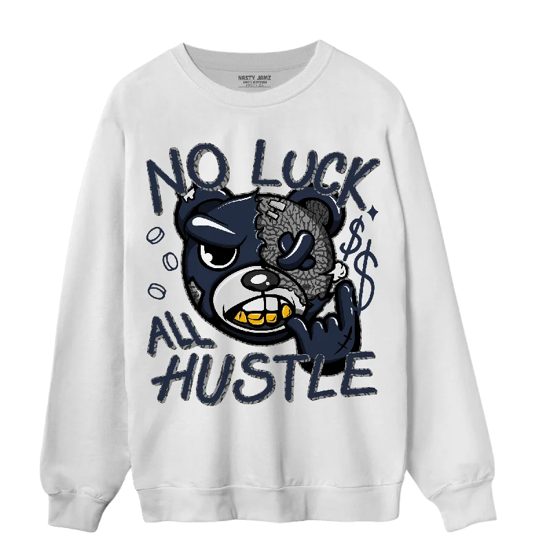 NastyJamz White Navy 3s Sweatshirt Match All Hustle