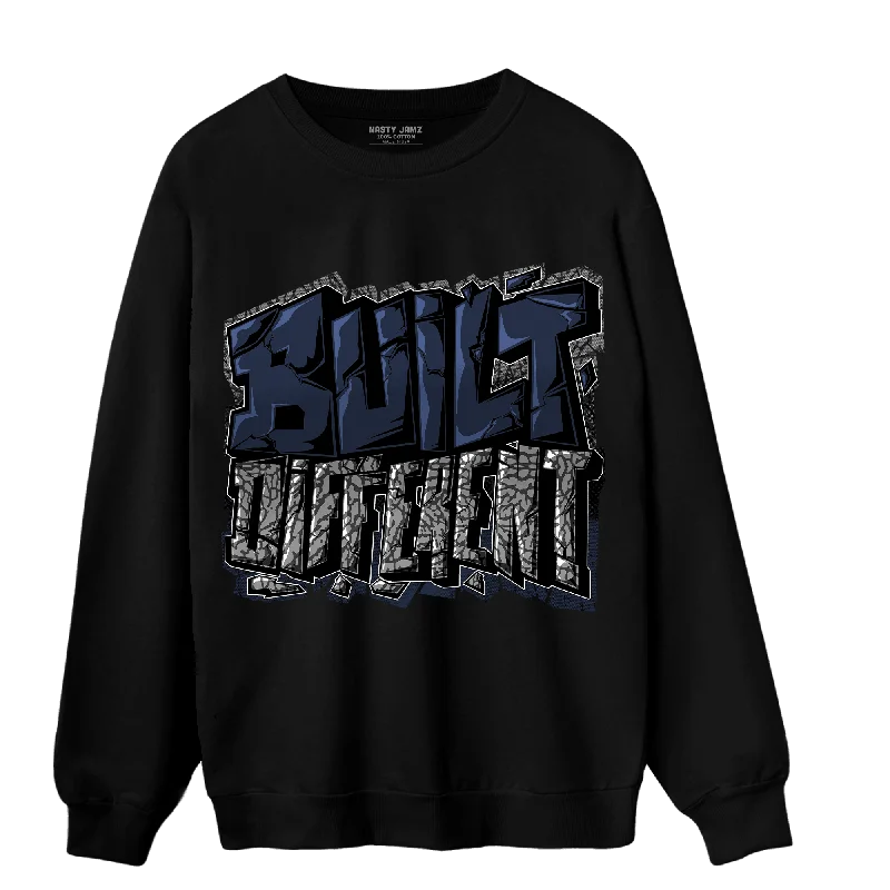 NastyJamz White Navy 3s Sweatshirt Match Built Different