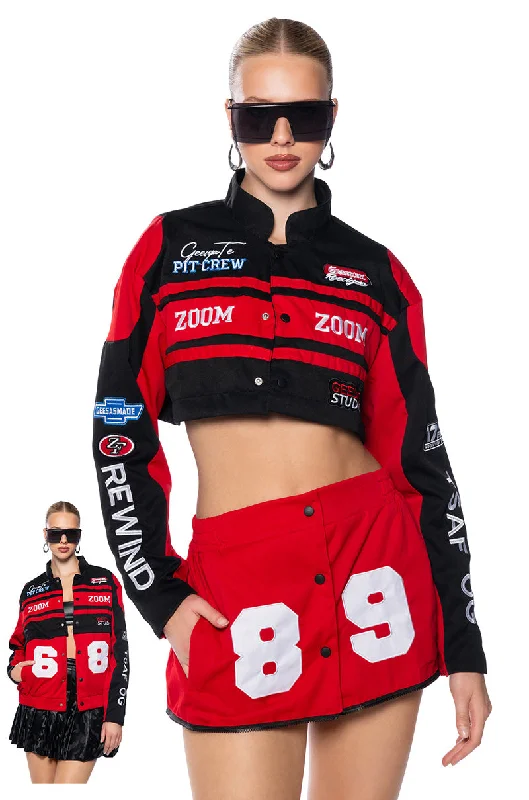 ZOOM ZOOM TWO IN ONE BOMBER SKIRT SET